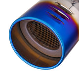 Dark Slate Gray Universal Blue Grilled Half-Grilled Muffler Exhaust Tip End Tail Pipe