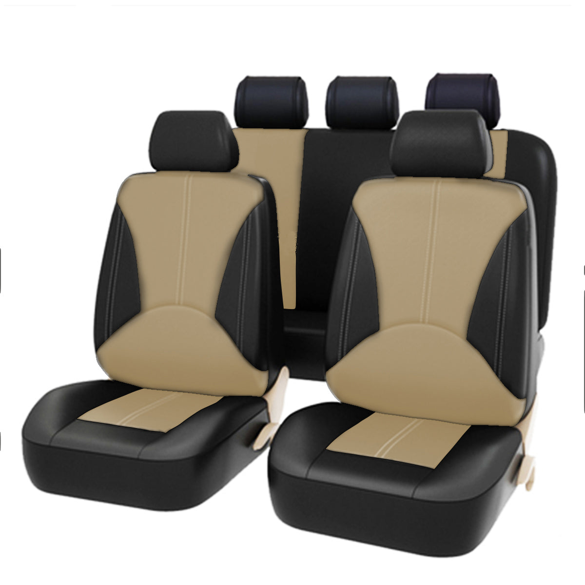 Bucket Seat Cover Set Front Rear Universal for Car Sedan Truck SUV PU Leather - Auto GoShop