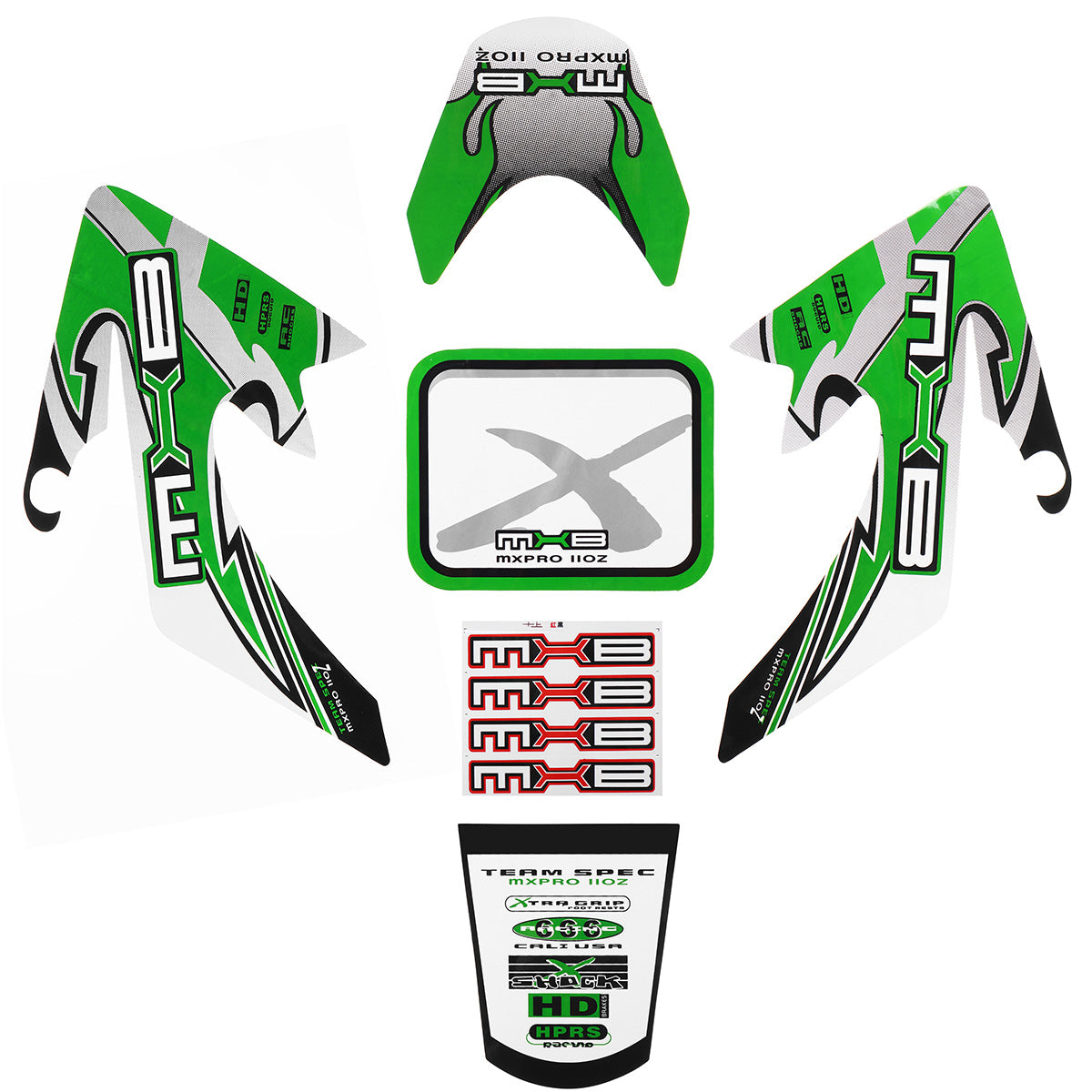 Forest Green Motorcycle 3D Sticker Decals For Honda CRF50 Little Flying Eagle Protector