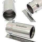 Gray Round Universal Fits Car Stainless Steel Exhaust Tailpipe Tip Muffler Chrome