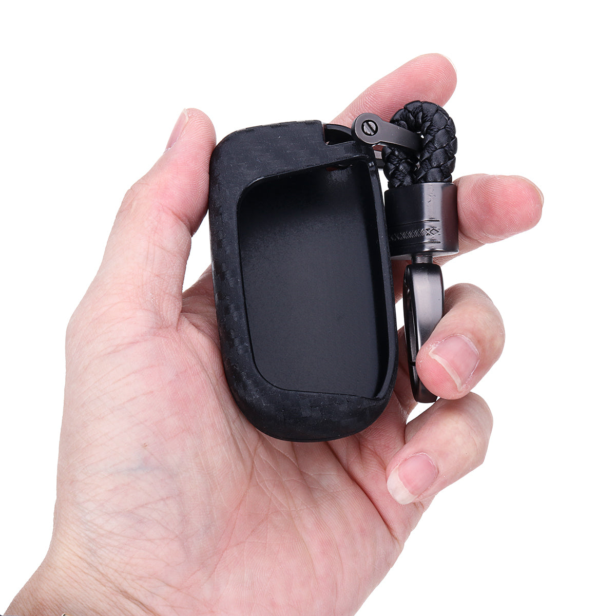 Carbon Silicone Remote Smart Key Fob Cover with Keychain For /Jeep/Dodge/Chrysler - Auto GoShop