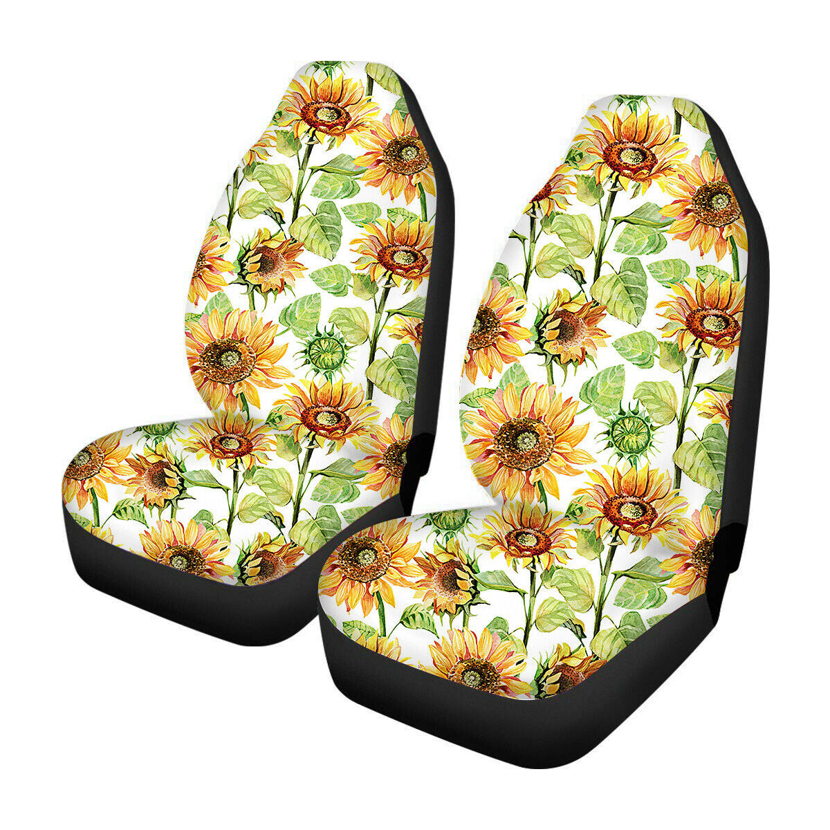 1/2Pcs Universal Car Front Row Seat Cover Seat Mat Flower Printed Protector - Auto GoShop