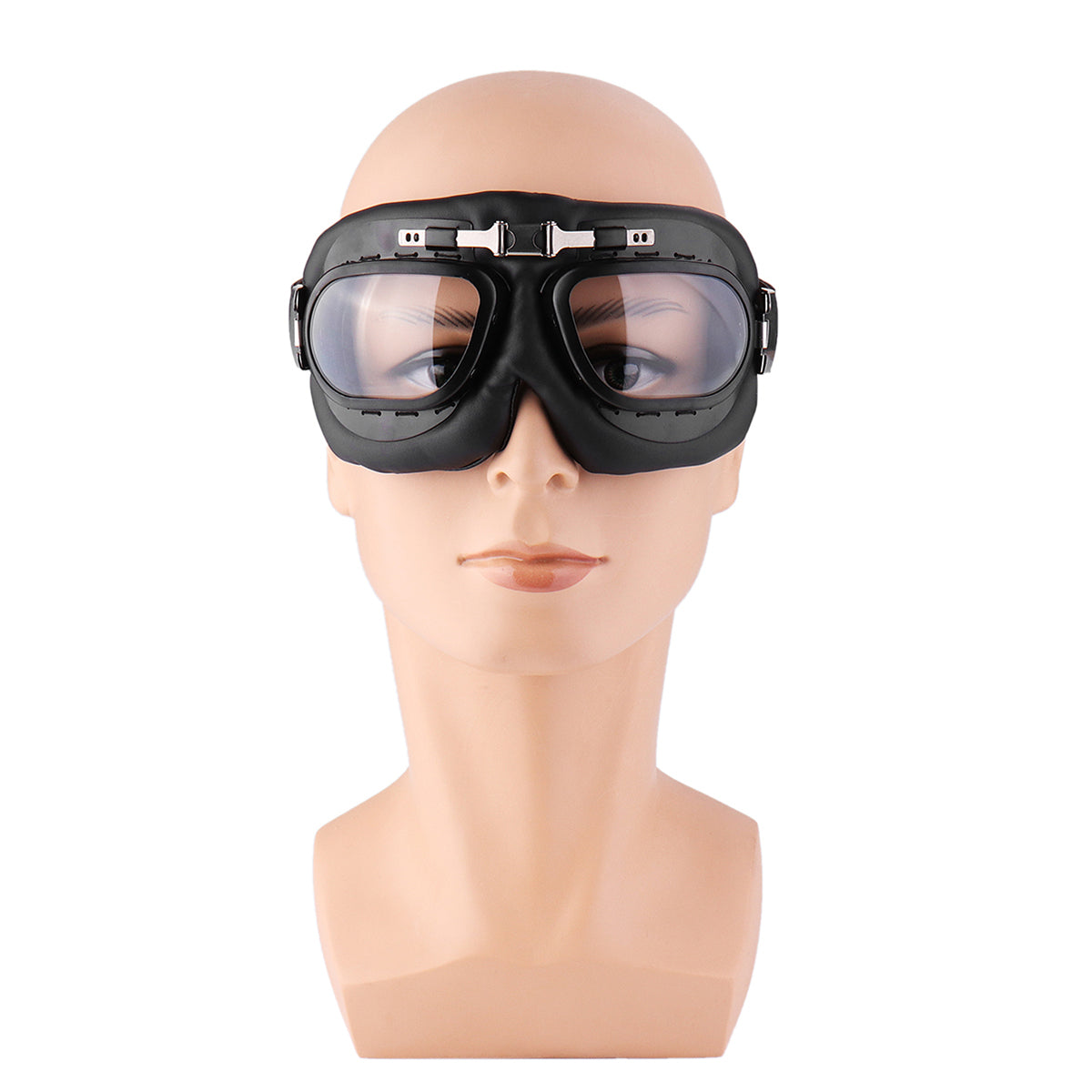 White Motorcycle Goggles Glasses Vintage Classic Goggles Retro Pilot Cruiser Steampunk UV Protecti