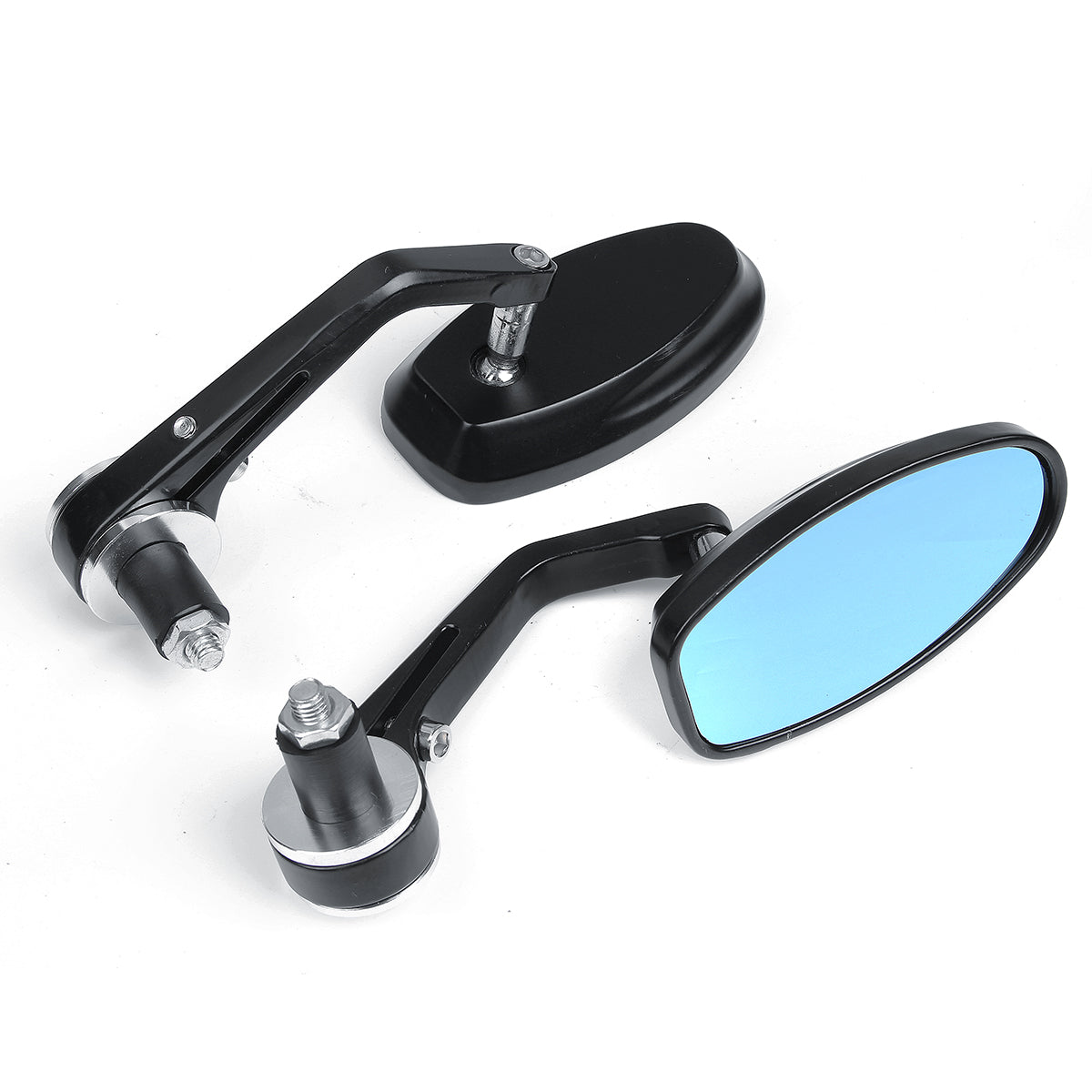 Pale Turquoise 7/8 Inch 22mm Handle Bar Rearview Mirrors For Motorcycle Anti-glare Blue Lenses