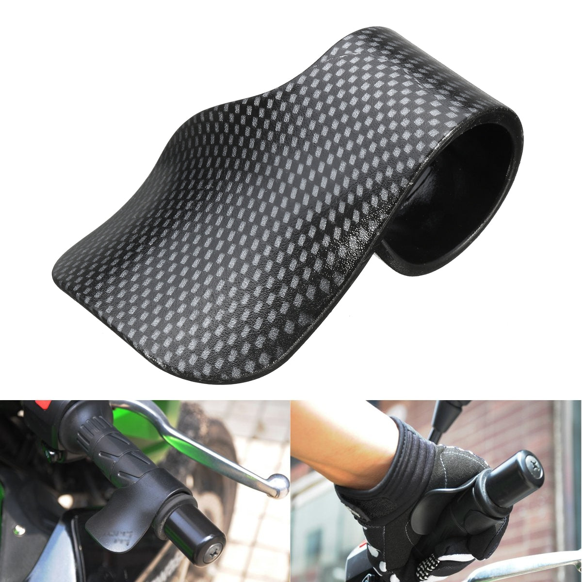 Dim Gray Grip Throttle Assist Wrist Cruise Control Rest Universal Carbon for Motorcycle E-Bike