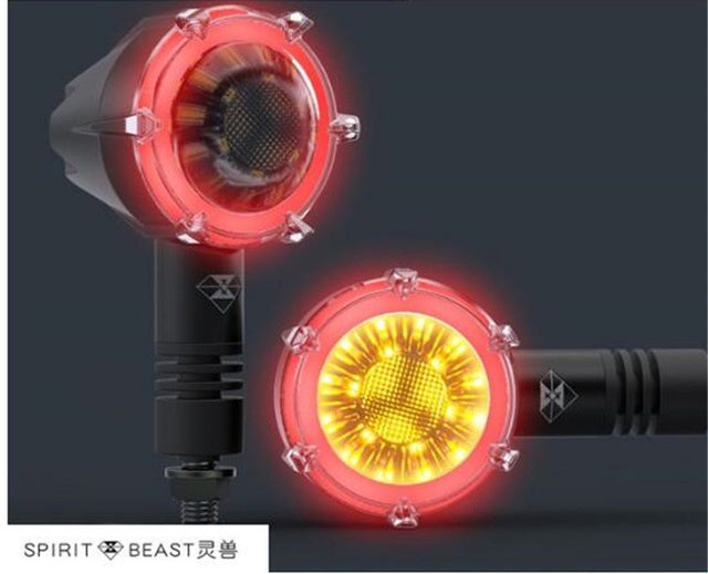 Goldenrod 12V Pair Waterproof LED Motorcycle Turbo Warning Turn Signal Light Daytime Running Lights