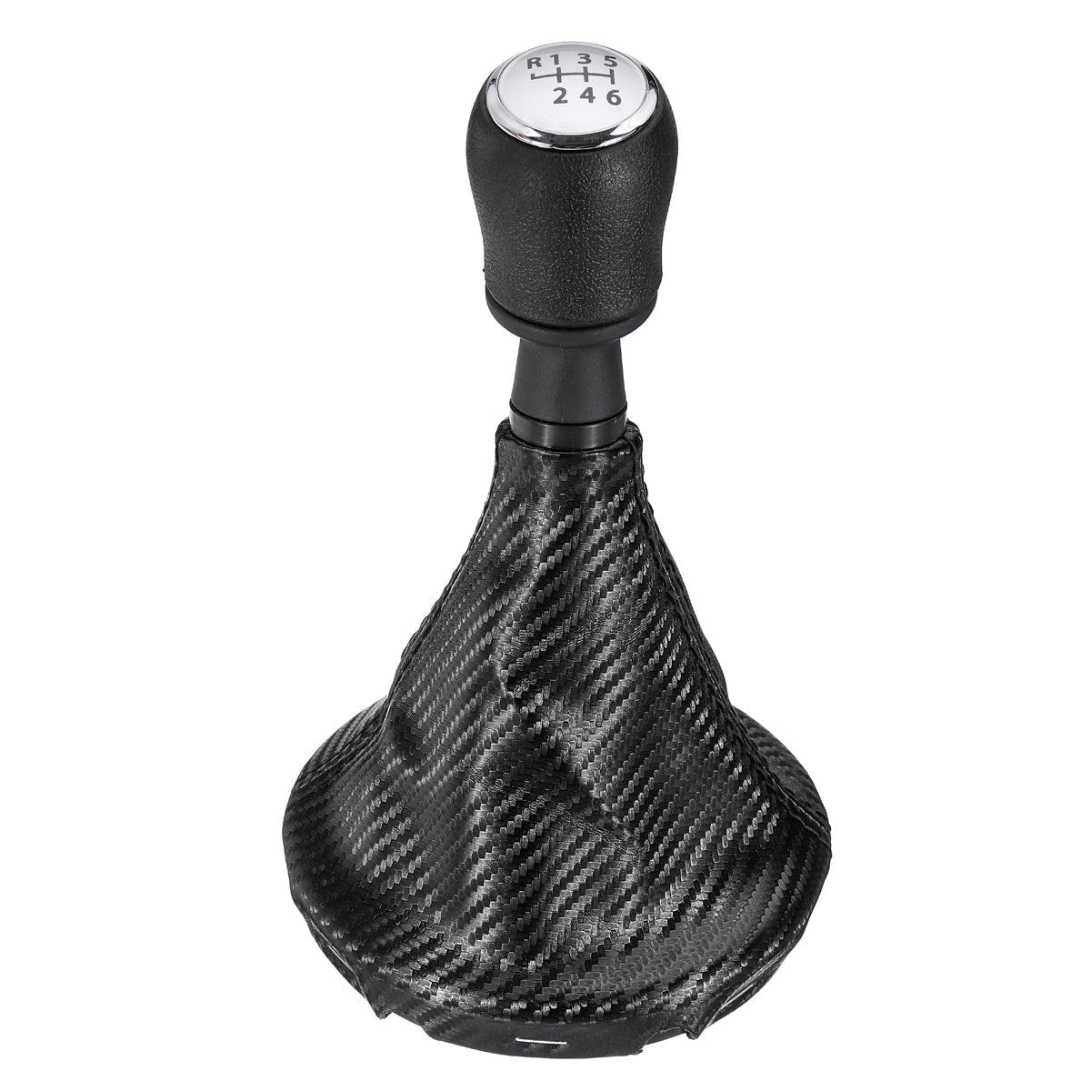 Dark Slate Gray 5/6 Speed Gear Shift Knob with Carbon Fiber Leather Gaiter Boot Cover For VW Transporter