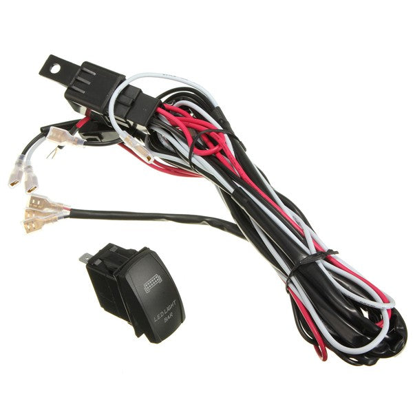 LED Light Rocker Switch ON/OFF Wiring Harness With Relay Fuse CE - Auto GoShop