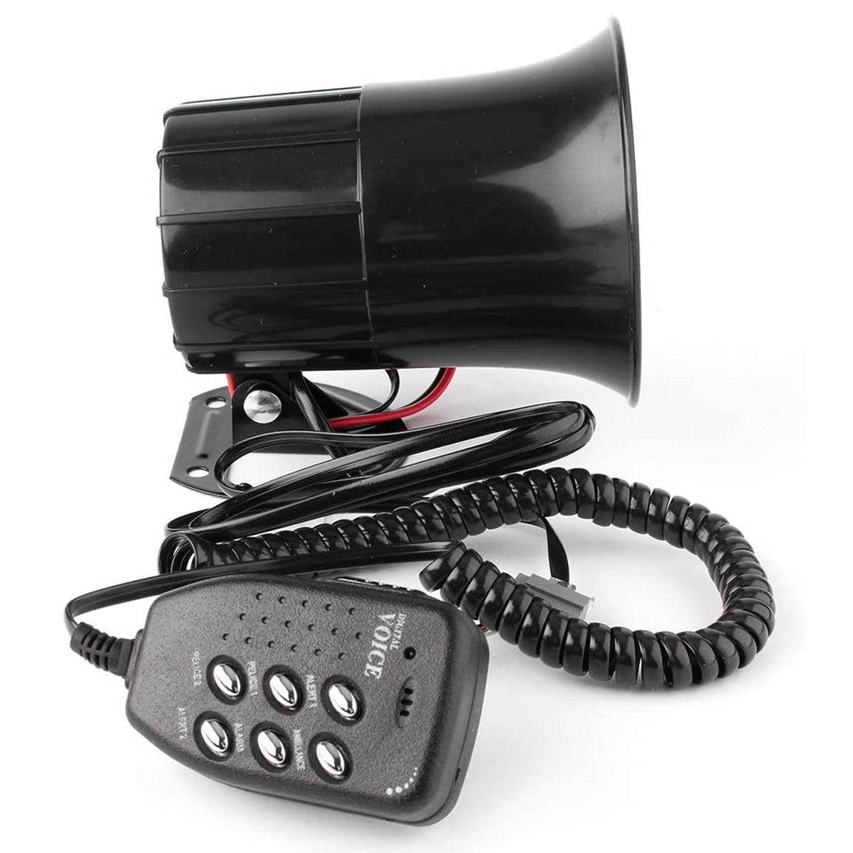 12V 100W 6 Sound Loud Car Warning Alarm Police Fire Siren Air Horn PA Speaker - Auto GoShop
