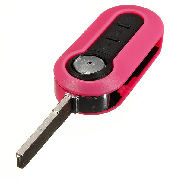Maroon Remote Flip Key Shell Case Blade For Fiat 500 Panda Brava Stilo